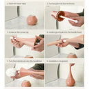 1X(Closed Toilet Brush Set White ABS Plastic Toilet Brushes And Holders For