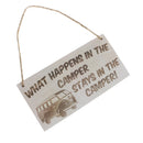 Hanging Plaque Gift Sign Outdoor Decoration-What Happens In The Camper