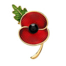 Poppy Flower Crystal Pin Brooch Clothes Lapel Shirts Backpack Plants Badges