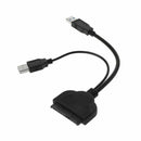 Dual USB 3.0 to Sata Hard Disk Drive SSD Converter Wire Cord for 2.5 Inc Laptop