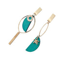 Fashion Women Long Asymmetric Earrings Drop Dangle Green Chain Earrings WO OGB