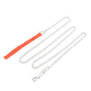 heavy duty metal chain dog puppy walking lead leash clip with red nylon handle3C
