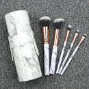 5pcs/Set Marble Pattern Handle Makeup Brushes Face Cosmetic Pen with Barrel A