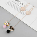 Cute Hair Ball Trojan Color Feather Pendant Bookmark Metal Pendant Book Folder