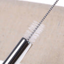 3pcs Stainless Steel Drinking Straws Reusable Metal Straws+1pc Cleaner Brush FT