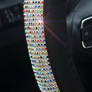 Crystal Sparkled Leather Car Steering Wheel Cover Colored Diamond 38cm Univers_