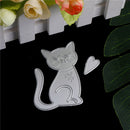 2pcs cat&heart Metal Cutting Dies Stencil Scrapbooking Embossing Craft DIY  Z