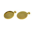 20 Round Pendant Tray Base Setting Fit 30mm Cabochon Blank Bezel Frame Cameo