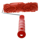 Decorative paint roller with plastic handle, 17.8 cm, embossed flower desig B9B1