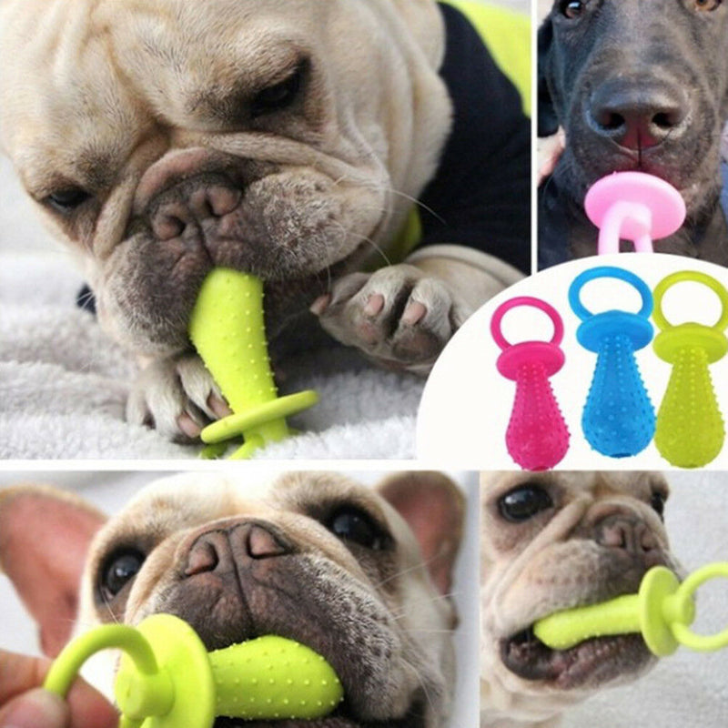 1pc pet chew bell rubber pacifier dog toys bite resistant clean teeth random BSE
