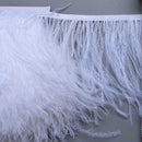 1pcs Snow White Ostrich Fringe Trim Feather Strip 1m Length DFS PDM
