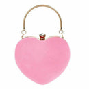Women Girls Heart Shape Handbag Evening Party Tote Purse(Pink) F8X5