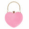 Women Girls Heart Shape Handbag Evening Party Tote Purse(Pink) F8X5