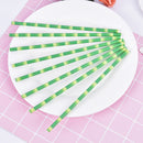 25pcs Green Bamboo Paper Straws Birthday Wedding Decorative Party Supplies New