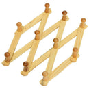 Accordion Wall Hanger 10 Hooks Pack Of 2 Natural Wood Wall Mounted Expandab