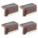 4x LED Solar Deck Lights Outdoor Pathway Yard Stairs Fence Lamps (White)
