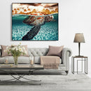 Painting By Numbers Kit DIY Sea Turtle Hand Painted Canvas Oil Art Picture