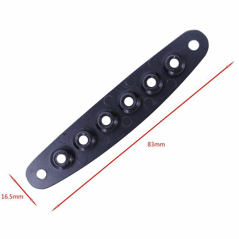 1 Pcs Electric Guitar Bridge String Thru Body Ferrules Bushing Plate - Blac