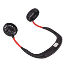 USB Rechargeable Wearable Portable Mini Hand Free Fan Neckband Fan (Black)