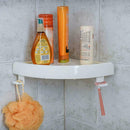 Bathroom Triangular Shower Shelf Corner Bath Storage Holder Organizer Rack White