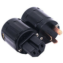 P-029 + C-029 BLACK Copper / DIY Audio / Power cord / US connector 1Pair OZ