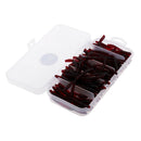 100Pcs Soft Earthworm Fishing Bait Worm Lures Hooks Baits Red