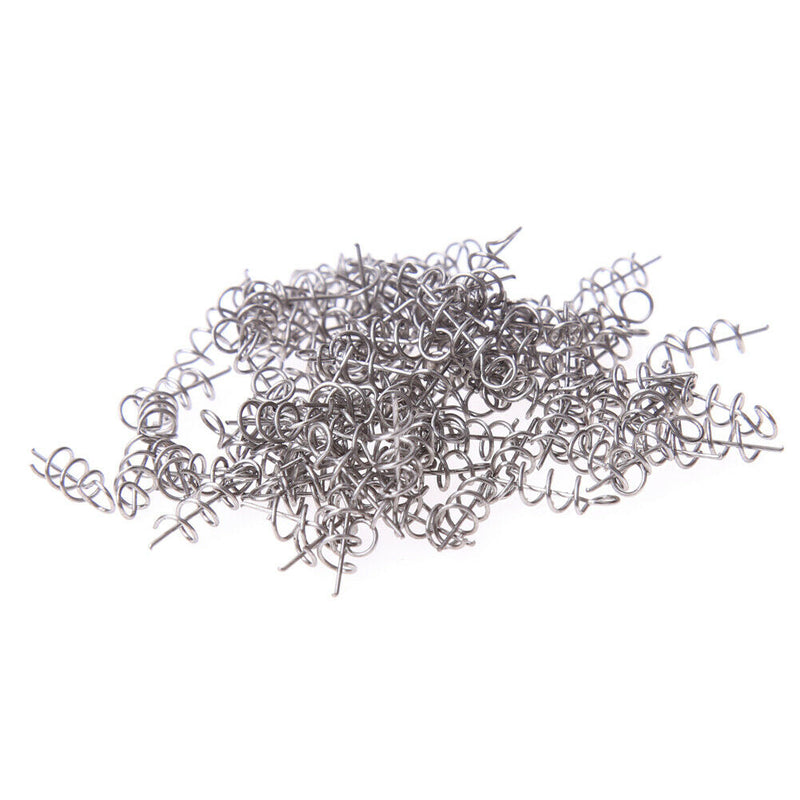 100pcs Soft Bait Lure Spring Lock Pin Crank Hook Connect Fixed Latch Fish
