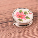 random color flower pill case metal organizer portable pill box makeup containJR