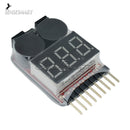 1-8S Lipo/Li-ion/Fe Battery Voltage 2IN1 Tester Low Voltage Buzzer Alarm New