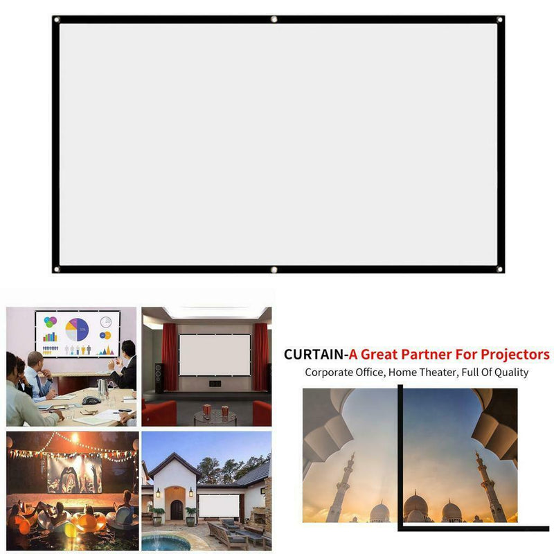 Projector 120" 16:9 Foldable Movies Screen for Home Theater Indoor Office