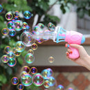 Plastic Electric Automatic Bubble Machine Fan Gun Blower Kids Playing Toys hv2n