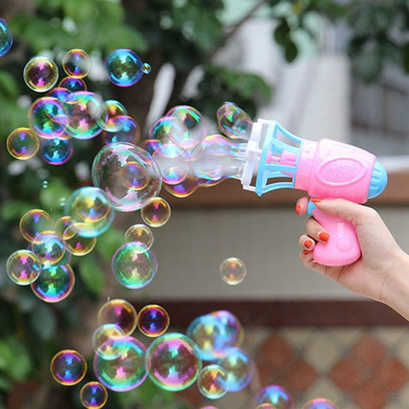 Plastic Electric Automatic Bubble Machine Fan Gun Blower Kids Playing Toys hv2n