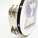 Tambourine Double Row Jingles Tamborine with Dove Bible Patter for Church