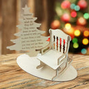 Wooden Christmas Tree Chair Office Desktop Ornaments Home Crafts New Year Decor