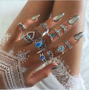 Boho Cool 13x Blue Crystal Turtle Finger Rings Knuckle Midi Ring Jewelry
