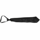 Men Solid Black Polyester Zip Up Necktie Smooth Zipper Tie