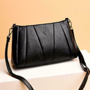 Women Girls Zipper PU Crossbody Messenger Bags Casual Pure Shoulder Handbag
