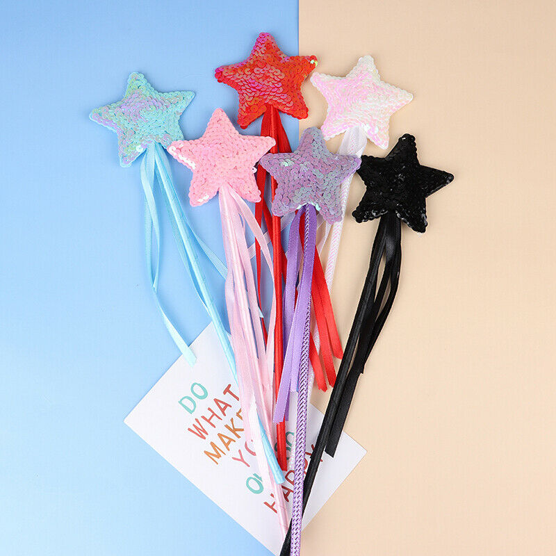 2Pcs Cute Five Pointed Star Fairy Magic Wand Magic Stick Party Toys for Kids Ew