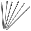 6Pcs Shank 1/4 inch S2 Steel 150mm Long Magnetic Hex Cross Head Screwdriver