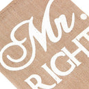 Wedding Party Khaki Mr Right & Mrs Always Right Pattern Chair Sign Bunting  A1C8