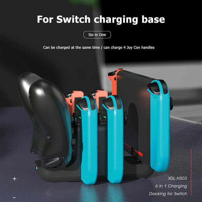 NS03 6 in 1 JoyCon Controller Charge Dock Console Power Station for Switch