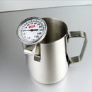 New 350ml Coffee Milk Frothing Pitcher Thermometer, w/ Scale Stainless Steel