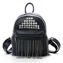 Retro Tassel Shoulder Small Backpack Korean Soft Leather Personality Ladies