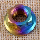 M12 x 1.25mm GR5 Titanium Hex Colorful Flange Flower Nut Motorcycle Bicycle Car