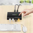 2 in 4 out Computer KVM Switch Splitter Box 2 PCs Sharing 4 USB Devices Switcher
