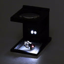LED Foldable Scale Magnifier 10x Magnification Optical Lenses Magnifying Glass