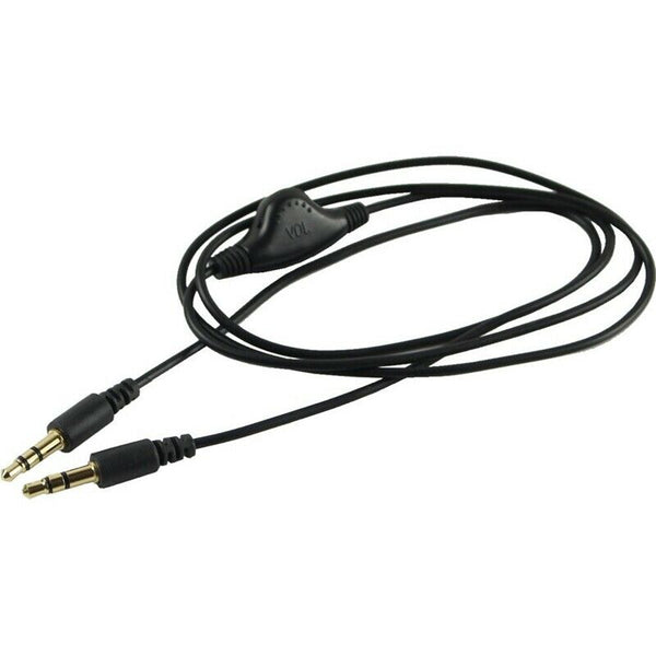 2Pcs 3.5mm M/M Stereo Headphone Audio Extension Cable Cord With Volume Cont J2Z7