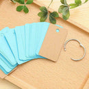 6Pcs/set Multicolor Kraft Paper Binder Ring Easy Flip Card Study Cards
