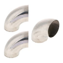 3Pcs Car 201 Stainless Steel 3inch 63mm 90 Deg Bendable Weld-On Exhaust Pipe