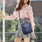 Solid Color Shoulder Messenger Handbags Women Leather Crossbody Bags (Blue)